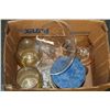 Image 1 : BOX OF CRYSTAL GLASSWARE INC CANDLE HOLDERS