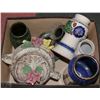 Image 1 : BOX WITH ASSORTED VASES INCL BOWL WITH LID MADE