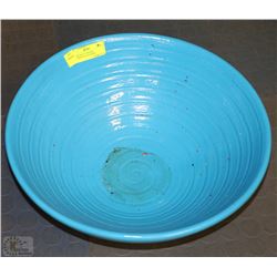 X-LARGE BLUE CERAMIC CENTERPIECE FRUIT BOWL