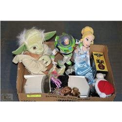 BOXED LOT OF TOYS  - STARWARS, TOY STORY, BRATZ…