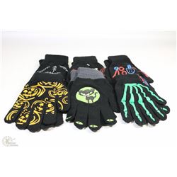 6 PACK GLOW IN THE DARK HALLOWEEN GLOVES
