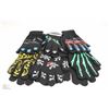 Image 1 : 6 PACK GLOW IN THE DARK HALLOWEEN GLOVES
