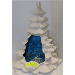 CERAMIC CHRISTMAS TREE CANDLE HOLDER WITH A DISH
