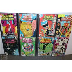 8 DC LEGION OF SUPER HEROES COMIC BOOK DISPLAY