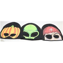3 PACK GLOW IN THE DARK HALLOWEEN TOQUES