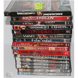 LOT OF 16 MOVIES: 8 JET LI & 8 EDDIE MURPHY