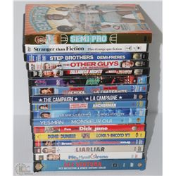 LOT OF 18 MOVIES: 8 JIM CARREY & 10 WILL FERRELL