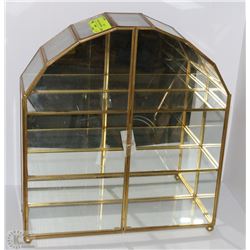 LARGE CURIO BRASS AND GLASS DISPLAY CASE
