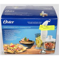 OSTER HAND BLENDER W/CHOPPER & CUP