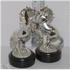 Image 1 : SILVER PLATED MUSTANG HORSES STATUE