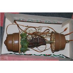 VINTAGE HANGING RAIN LAMP GRIST MILL WATER WHEEL