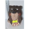 Image 1 : CERAMIC NATIVE WOLF HEADDRESS BUST