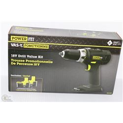 NEW POWER IT 18V DRILL VALUE KIT