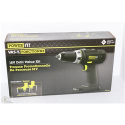 NEW POWER IT 18V DRILL VALUE KIT