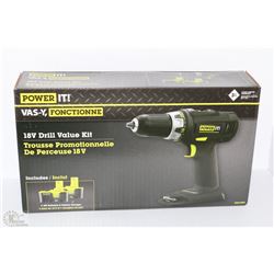 NEW POWER IT 18V DRILL VALUE KIT
