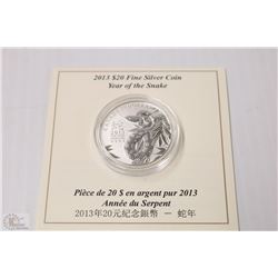 2013 CANADIAN FINE SILVER (99.99) $20 COIN