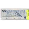 Image 1 : TWO 1986 CANADIAN $5 SEQUENTIAL NUMBER BILLS