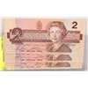 Image 1 : THREE 1986 CANADIAN $2 UNCIRCULATED BILLS