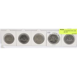 LOT OF 5 CANADIAN DOLLARS INCLUDES 1975