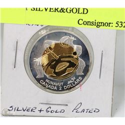 F)1999 CANADIAN $2 DOLLAR COIN NUNAVUT SILVER&GOLD