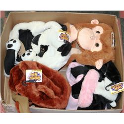 BOX W/4 NEW CHILDREN'S ANIMAL HATS,