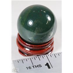 #37-NATURAL BLOOD STONE SPHERE CRYSTAL HEALING BA