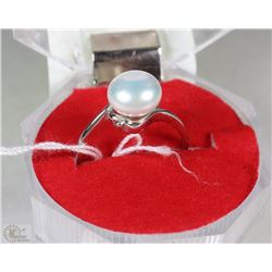 #35- FRESH WATER PEARL .925 SOLID SILVER RING