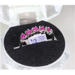 #8-NATURAL RUBY .925 SOLID SILVER RING