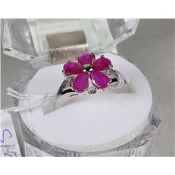 #9-NATURAL RUBY .925 SOLID SILVER RING