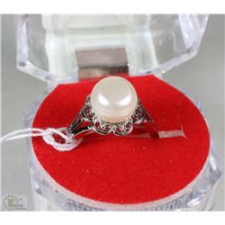 #20- AKOYA CULTURED PEARL.925 SOLID SILVER RING