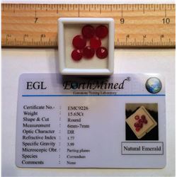 LOT OF 7 NATURAL RED EMERALDS