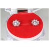 Image 1 : #33-NATURAL CUBIC ZIRCONIA .925 SOLID SILVER EARRING