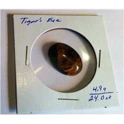 NATURAL OVAL TIGER'S EYE GEMSTONE