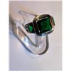 Image 1 : MEN'S EMERALD COLORED CZ FASHION RING