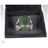 Image 1 : .925 SILVER RING W/JADE STONE - SIZE 7