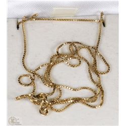 10 KT GOLD BOX LINK CHAIN - 20 INCH