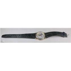 MICKEY MOUSE WATCH W/LEATHER STRAP,