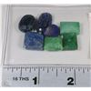 Image 1 : #49-NATURAL GREEN EMERALD, BLUESAPPHIRE STONE