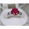 Image 1 : #4-NATURAL RUBY & CZ .925 SOLID SILVER RING