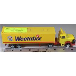 VINTAGE CORGI WEETABIX DIE CAST TRUCK AND TRAILER