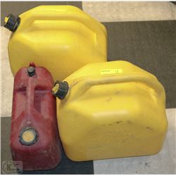 TWO 5.3GALLON DIESEL GERRY CAN AND ONE 9.4L GAS