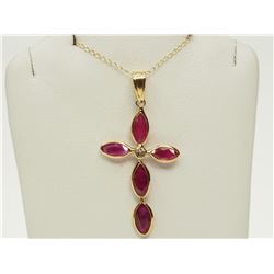 #2-14K YELLOW GOLD RUBY AND DIAMOND
