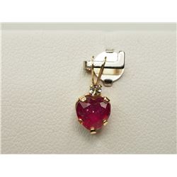 #5-10K YELLOW GOLD RUBY HEART SHAPED PENDANT