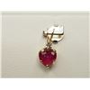 Image 1 : #5-10K YELLOW GOLD RUBY HEART SHAPED PENDANT