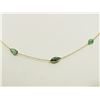Image 1 : #9-14K YELLOW GOLD EMERALD DIAMOND NECKLACE