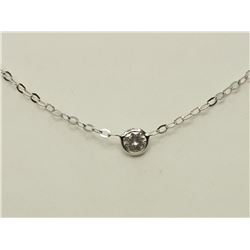 #10-10K WHITE GOLD CURB LINK DIAMOND NECKLACE