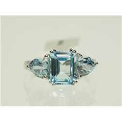 #11-STERLING SILVER TOPAZ RING SIZE 6.5