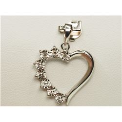 #17-STERLING SILVER DIAMOND HEART
