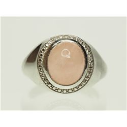 #18-STERLING SILVER MORGANITE RING SIZE 9