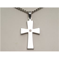 #35-STAINLESS STEEL DIAMOND CROSS